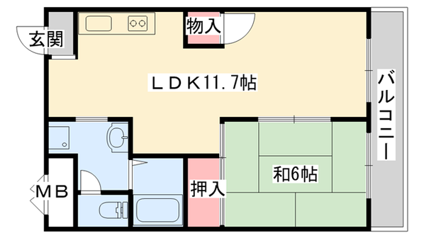 サンハイツ八坂の物件間取画像